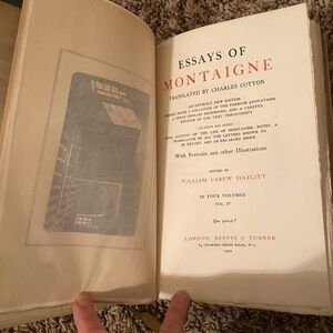 1902 essays and letters of Montaigne volume IV translated to English by C Cotton